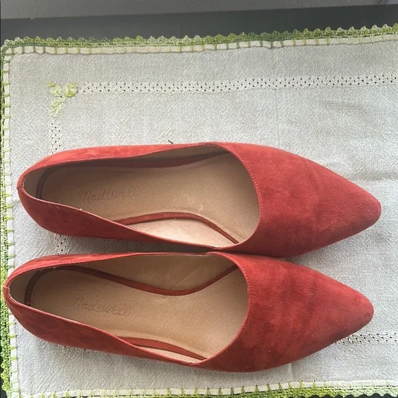 Madewell The Lizbeth flats suede red size 9 - Picture 9 of 15